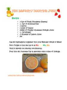 printable recipe immunity boosting juice