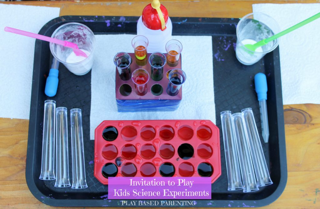 rainbow science experiment to teach kids colour mixings
