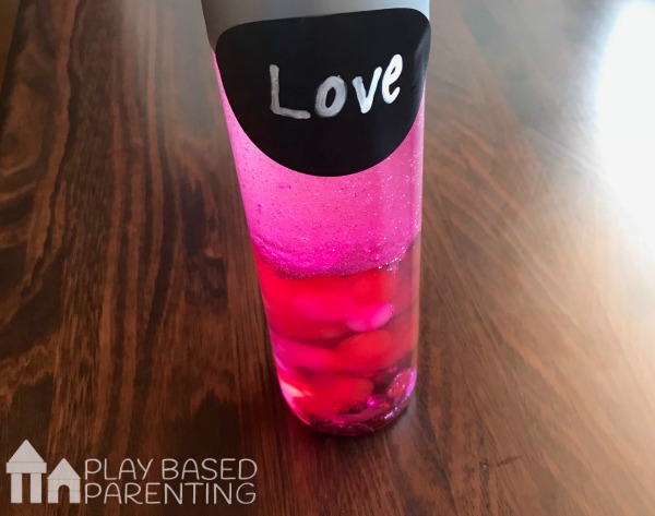 love potion sensory bottle to help children self regulate